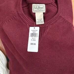 L.L. Bean Men's Crewneck Sweater - Rich Burgundy
